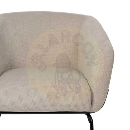 Sillón beige tapizado en tejido poliéster con patas metálicas 77x72x68cm - Ixia - 612551IX - foto-secundaria-3