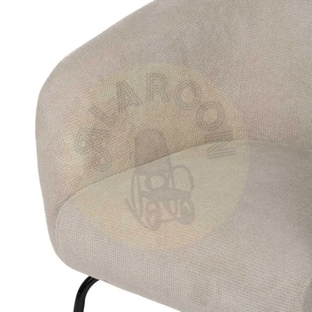 Sillón beige tapizado en tejido poliéster con patas metálicas 77x72x68cm - Ixia - 612551IX - foto-secundaria-4