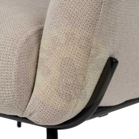 Sillón beige tapizado en tejido poliéster con patas metálicas 77x72x68cm - Ixia - 612551IX - foto-secundaria-6