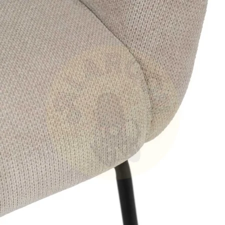Sillón beige tapizado en tejido poliéster con patas metálicas 77x72x68cm - Ixia - 612551IX - foto-secundaria-7