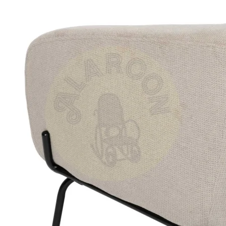 Sillón beige tapizado en tejido poliéster con patas metálicas 77x72x68cm - Ixia - 612551IX - foto-secundaria-8