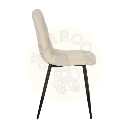 Silla tapizada en tejido blanco con patas metálicas estilo contract 44x42x89cm - Ixia - 612555IX - foto-secundaria-1
