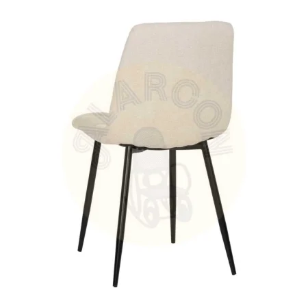 Silla tapizada en tejido blanco con patas metálicas estilo contract 44x42x89cm - Ixia - 612555IX - foto-secundaria-2