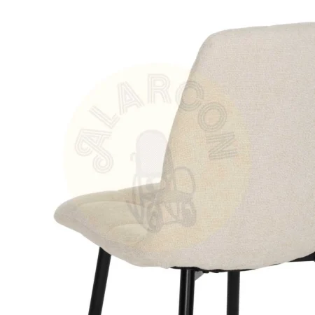 Silla tapizada en tejido blanco con patas metálicas estilo contract 44x42x89cm - Ixia - 612555IX - foto-secundaria-6