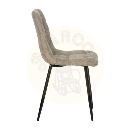 Silla tapizada en tejido taupe con patas de metal y relleno de espuma densidad 23-25kg/m3 44x42x89cm - Ixia - 612557IX - foto-secundaria-1