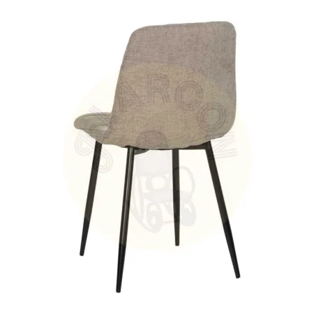 Silla tapizada en tejido taupe con patas de metal y relleno de espuma densidad 23-25kg/m3 44x42x89cm - Ixia - 612557IX - foto-secundaria-2