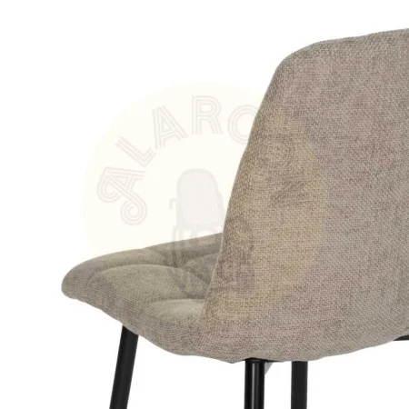 Silla tapizada en tejido taupe con patas de metal y relleno de espuma densidad 23-25kg/m3 44x42x89cm - Ixia - 612557IX - foto-secundaria-6
