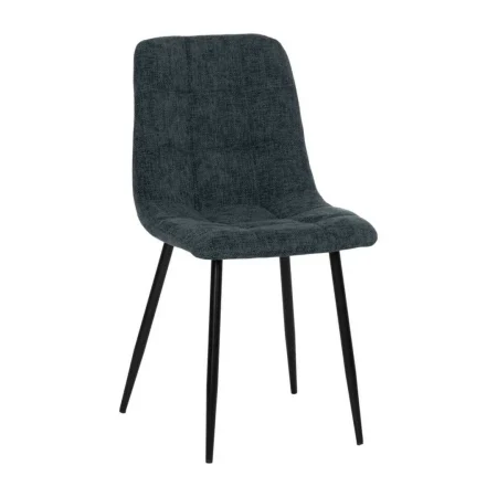 Silla azul tapizada en tejido poliéster con patas metálicas 44x42x89cm - Ixia - 612560IX - foto-blanco