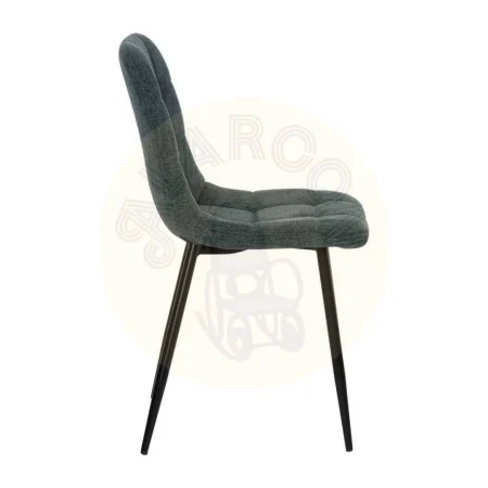 Silla azul tapizada en tejido poliéster con patas metálicas 44x42x89cm - Ixia - 612560IX - foto-secundaria-1