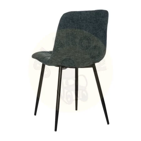 Silla azul tapizada en tejido poliéster con patas metálicas 44x42x89cm - Ixia - 612560IX - foto-secundaria-2