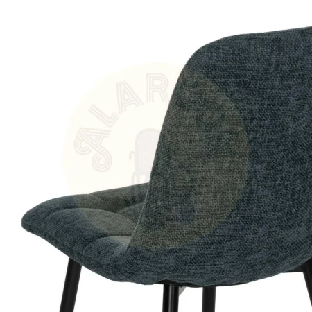 Silla azul tapizada en tejido poliéster con patas metálicas 44x42x89cm - Ixia - 612560IX - foto-secundaria-6
