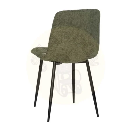 Silla tapizada verde en poliéster con patas metálicas espuma densidad 23-25kg/m3 no apilable 44x42x89cm - Ixia - 612561IX - foto-secundaria-2