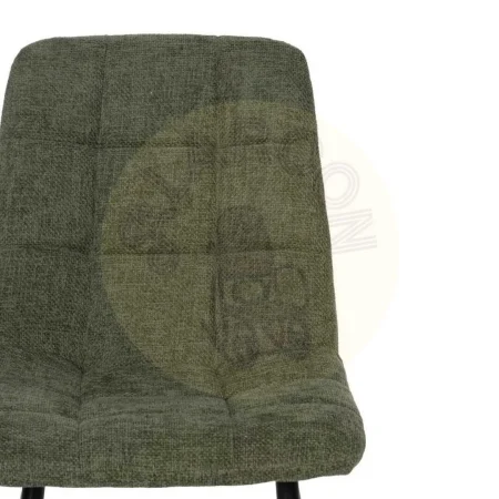 Silla tapizada verde en poliéster con patas metálicas espuma densidad 23-25kg/m3 no apilable 44x42x89cm - Ixia - 612561IX - foto-secundaria-3