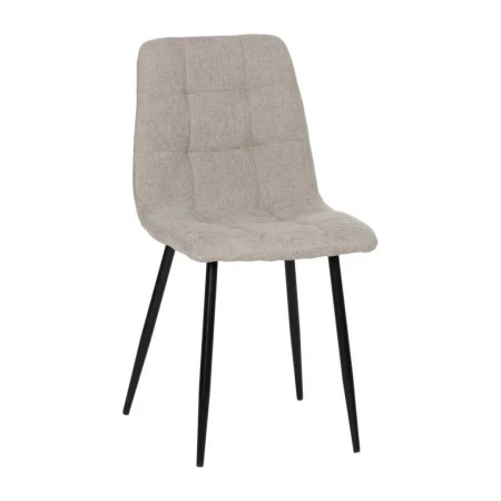 Silla tapizada gris en tejido con patas de metal apta para contract 44x42x89cm - Ixia - 612562IX - foto-blanco