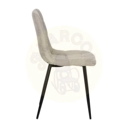 Silla tapizada gris en tejido con patas de metal apta para contract 44x42x89cm - Ixia - 612562IX - foto-secundaria-1