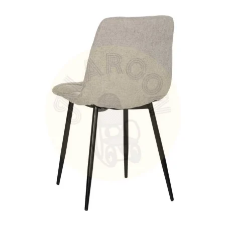 Silla tapizada gris en tejido con patas de metal apta para contract 44x42x89cm - Ixia - 612562IX - foto-secundaria-2