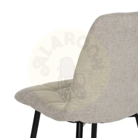 Silla tapizada gris en tejido con patas de metal apta para contract 44x42x89cm - Ixia - 612562IX - foto-secundaria-6