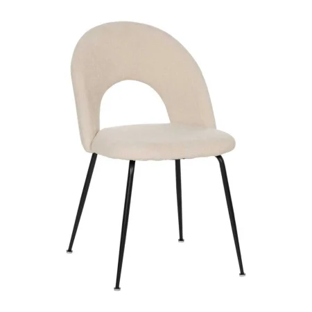 Silla blanca tapizada en tejido poliéster con patas de hierro 49x60x81cm - Ixia - 612563IX - foto-blanco