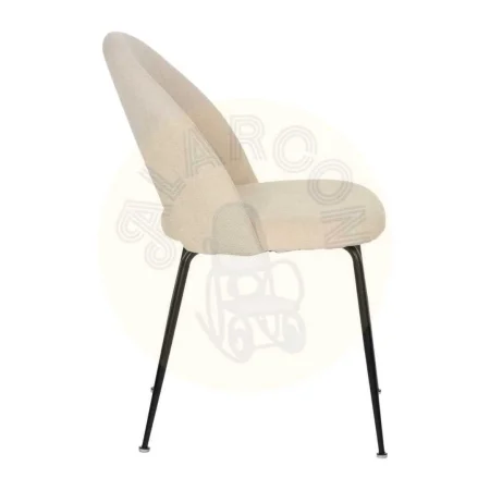 Silla blanca tapizada en tejido poliéster con patas de hierro 49x60x81cm - Ixia - 612563IX - foto-secundaria-1