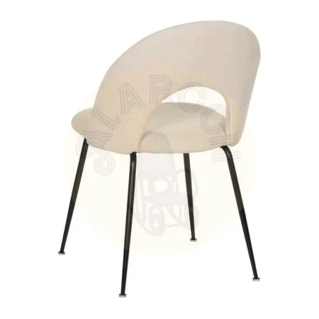 Silla blanca tapizada en tejido poliéster con patas de hierro 49x60x81cm - Ixia - 612563IX - foto-secundaria-2