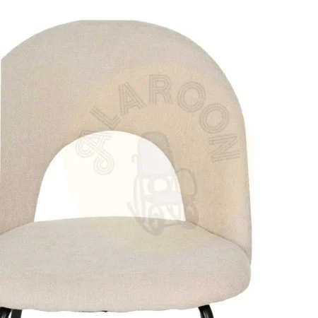 Silla blanca tapizada en tejido poliéster con patas de hierro 49x60x81cm - Ixia - 612563IX - foto-secundaria-3