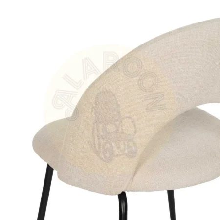 Silla blanca tapizada en tejido poliéster con patas de hierro 49x60x81cm - Ixia - 612563IX - foto-secundaria-6