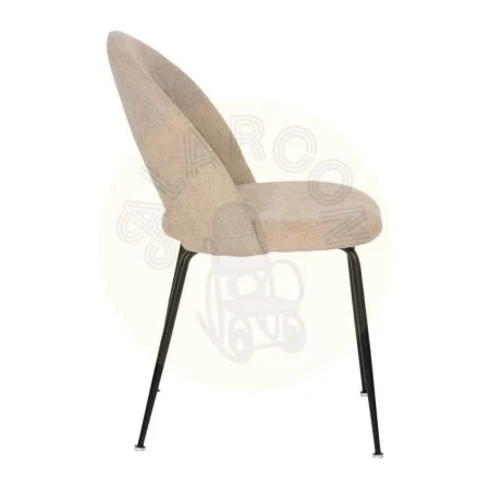 Silla beige en tejido con estructura metálica 49x60x81cm - Ixia - 612564IX - foto-secundaria-1