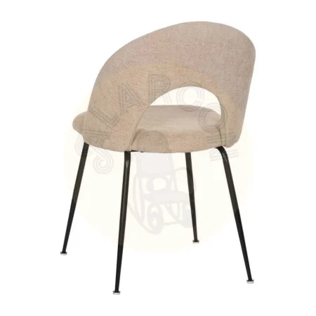 Silla beige en tejido con estructura metálica 49x60x81cm - Ixia - 612564IX - foto-secundaria-2