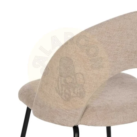 Silla beige en tejido con estructura metálica 49x60x81cm - Ixia - 612564IX - foto-secundaria-7