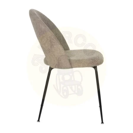 Silla tapizada taupe en tejido con patas de hierro y asiento en DM acolchada 49x60x81cm - Ixia - 612565IX - foto-secundaria-1