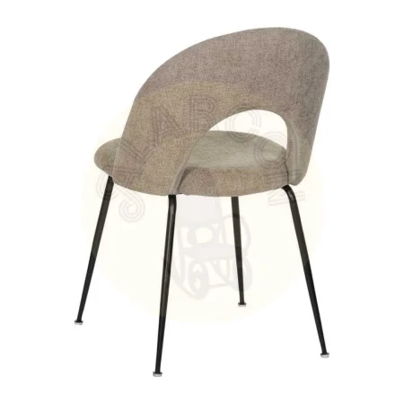 Silla tapizada taupe en tejido con patas de hierro y asiento en DM acolchada 49x60x81cm - Ixia - 612565IX - foto-secundaria-2