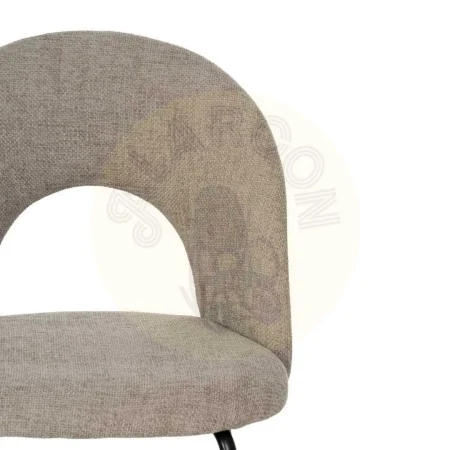 Silla tapizada taupe en tejido con patas de hierro y asiento en DM acolchada 49x60x81cm - Ixia - 612565IX - foto-secundaria-3