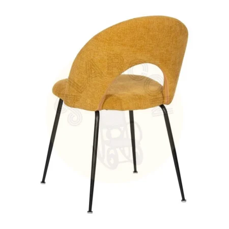 Silla tapizada amarilla con asiento en DM y patas de metal 49x60x81cm - Ixia - 612566IX - foto-secundaria-2
