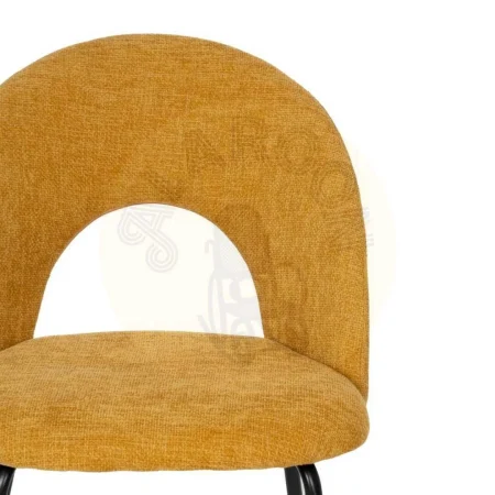 Silla tapizada amarilla con asiento en DM y patas de metal 49x60x81cm - Ixia - 612566IX - foto-secundaria-3