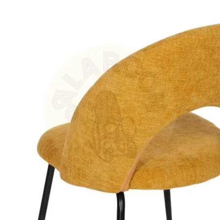 Silla tapizada amarilla con asiento en DM y patas de metal 49x60x81cm - Ixia - 612566IX - foto-secundaria-7
