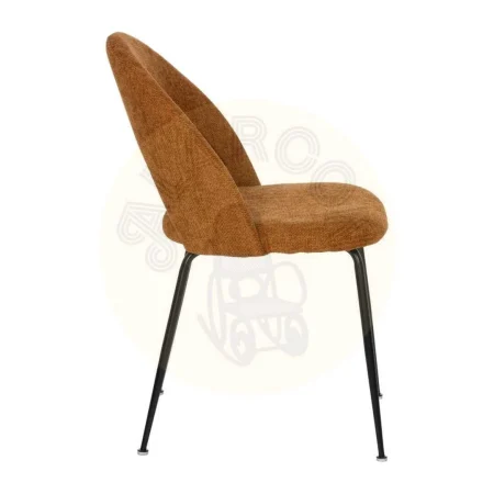 Silla tapizada en tejido marrón con estructura metálica 49x60x81cm - Ixia - 612567IX - foto-secundaria-1