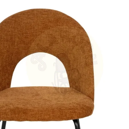Silla tapizada en tejido marrón con estructura metálica 49x60x81cm - Ixia - 612567IX - foto-secundaria-3