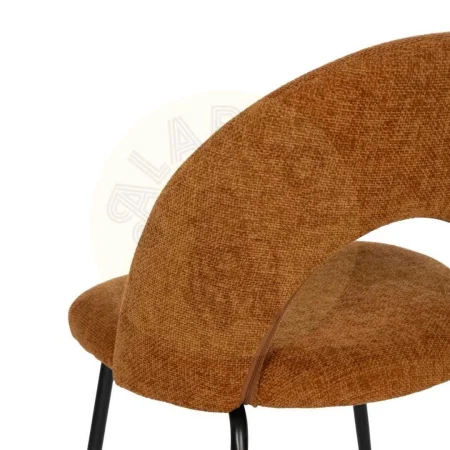 Silla tapizada en tejido marrón con estructura metálica 49x60x81cm - Ixia - 612567IX - foto-secundaria-7
