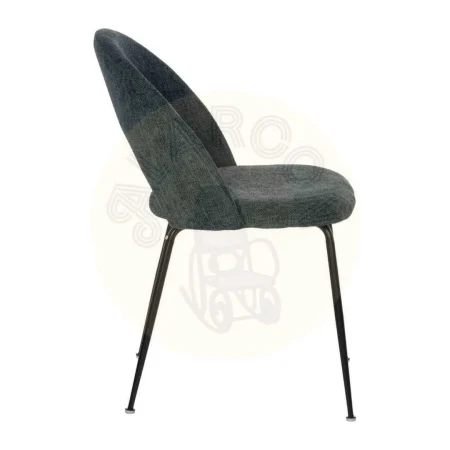 Silla tapizada azul en tejido con estructura metálica 49x60x81cm - Ixia - 612568IX - foto-secundaria-1