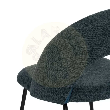 Silla tapizada azul en tejido con estructura metálica 49x60x81cm - Ixia - 612568IX - foto-secundaria-7
