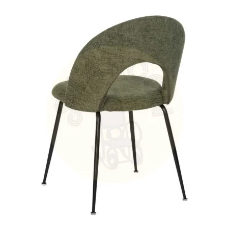 Silla verde tapizada en tejido con patas de hierro estilo contract 49x60x81cm - Ixia - 612569IX - foto-secundaria-2