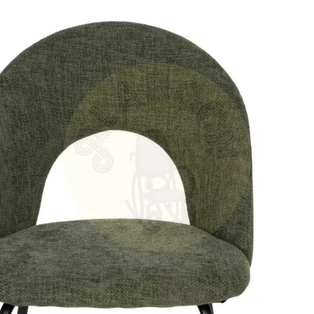 Silla verde tapizada en tejido con patas de hierro estilo contract 49x60x81cm - Ixia - 612569IX - foto-secundaria-3