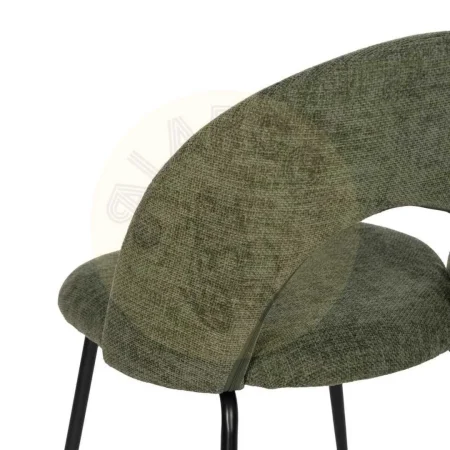 Silla verde tapizada en tejido con patas de hierro estilo contract 49x60x81cm - Ixia - 612569IX - foto-secundaria-7
