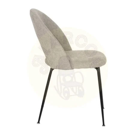 Silla tapizada en tejido gris con estructura metálica 49x60x81cm - Ixia - 612570IX - foto-secundaria-1