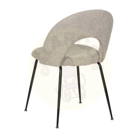 Silla tapizada en tejido gris con estructura metálica 49x60x81cm - Ixia - 612570IX - foto-secundaria-2