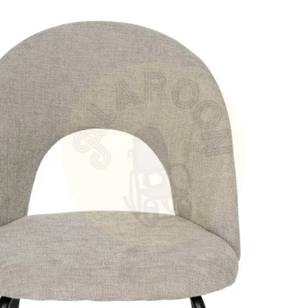 Silla tapizada en tejido gris con estructura metálica 49x60x81cm - Ixia - 612570IX - foto-secundaria-3