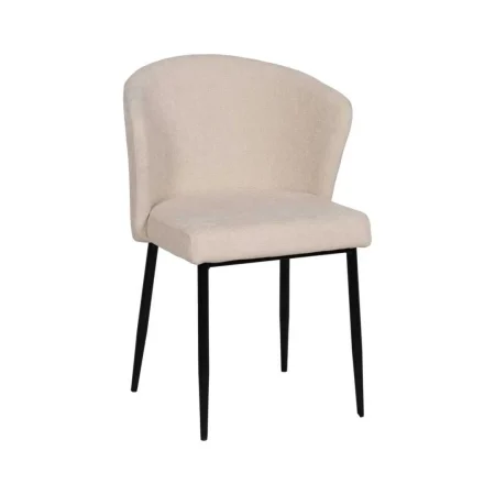 Silla tapizada en tejido blanco con estructura metálica 52.50x55x80cm - Ixia - 612571IX - foto-blanco