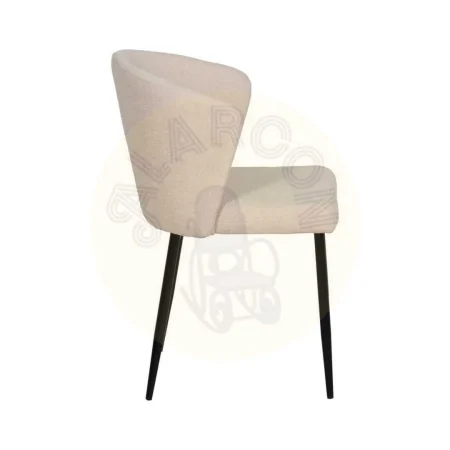 Silla tapizada en tejido blanco con estructura metálica 52.50x55x80cm - Ixia - 612571IX - foto-secundaria-1