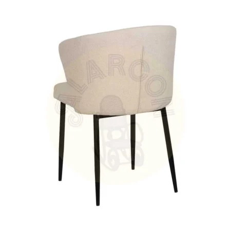 Silla tapizada en tejido blanco con estructura metálica 52.50x55x80cm - Ixia - 612571IX - foto-secundaria-2