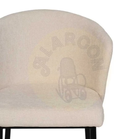 Silla tapizada en tejido blanco con estructura metálica 52.50x55x80cm - Ixia - 612571IX - foto-secundaria-3